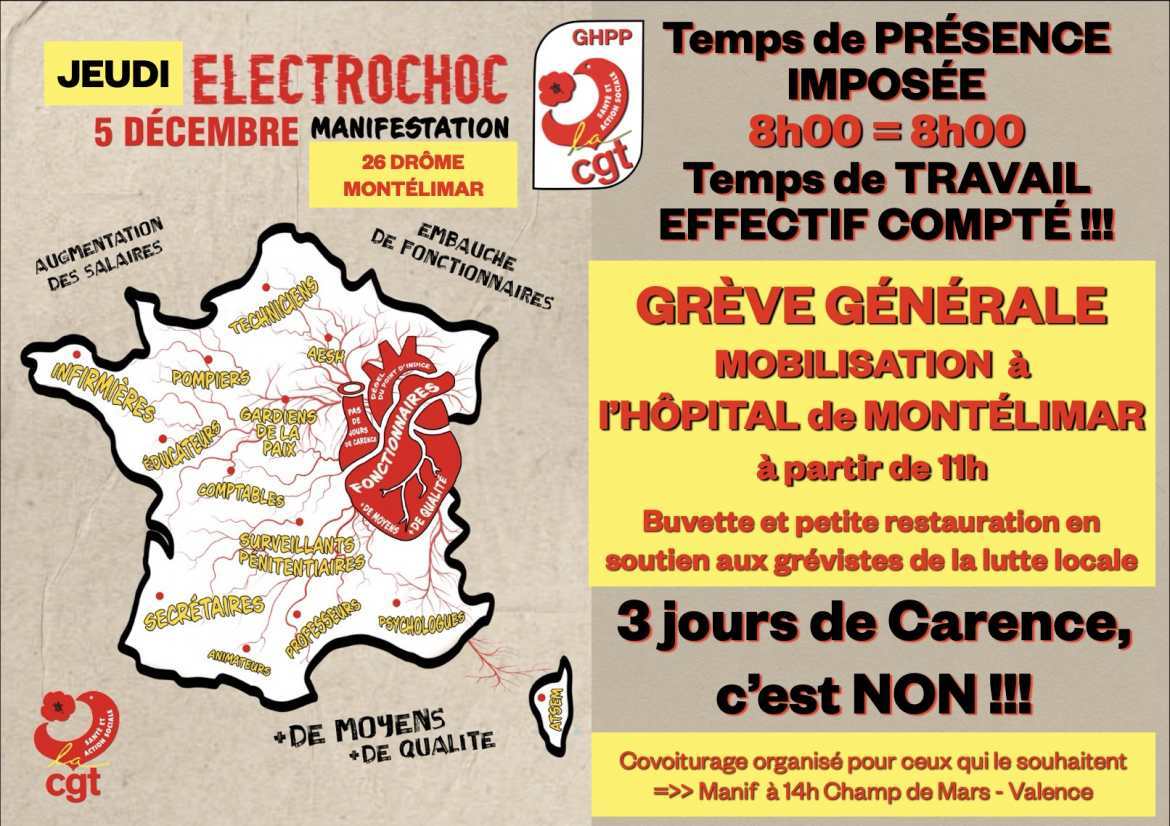 Tract Grève générale 5 déc. 24 - CGT-GHPP Montélimar