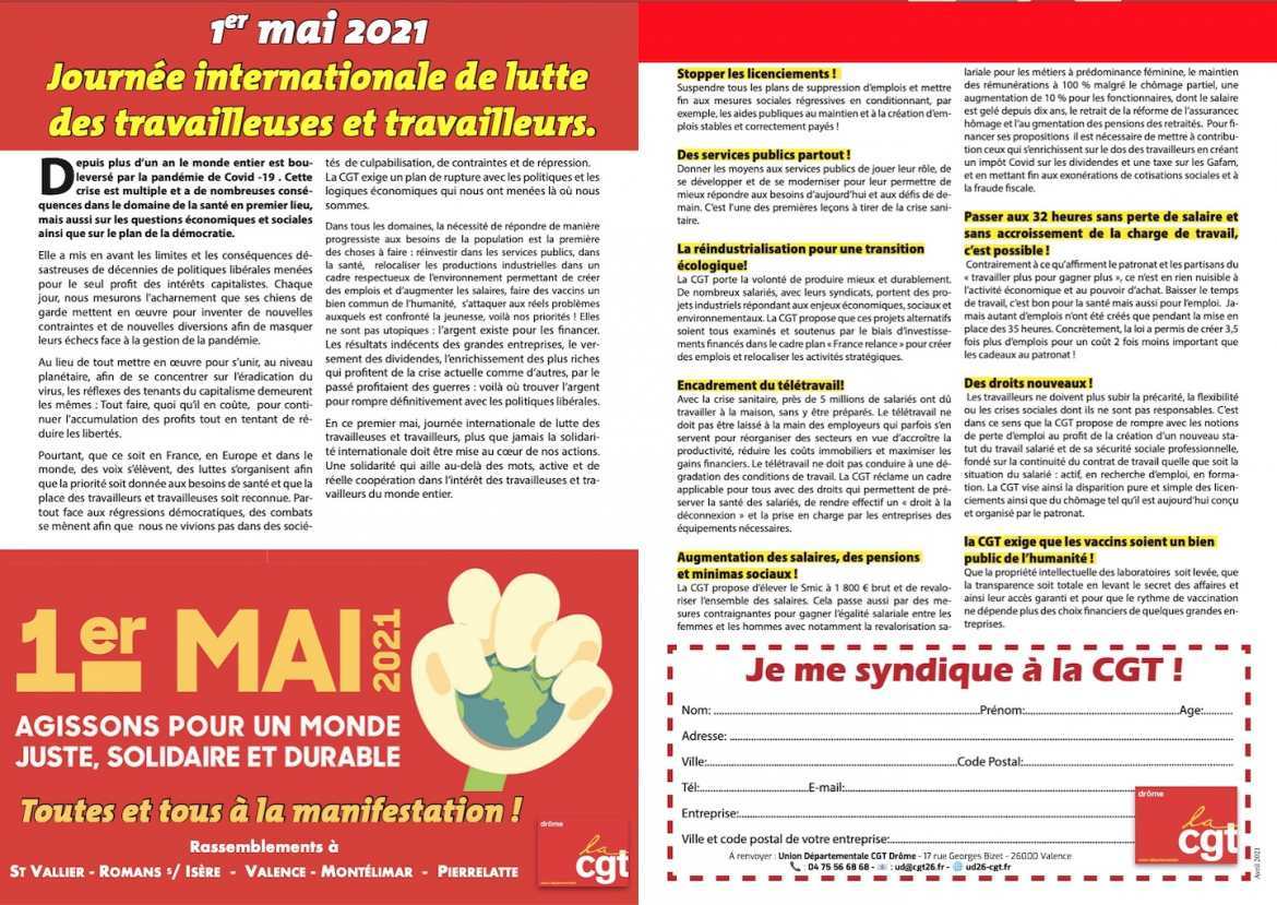 1er mai… mobilisons-nous pour l'emploi