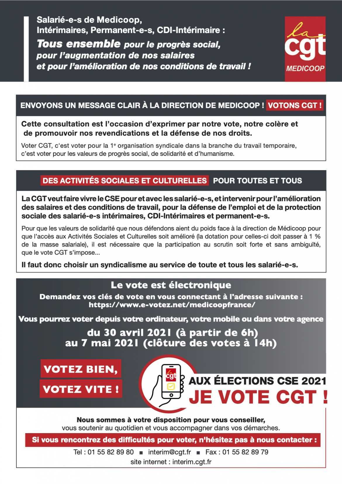 Votez pour la CGT MEDICOOP - 2