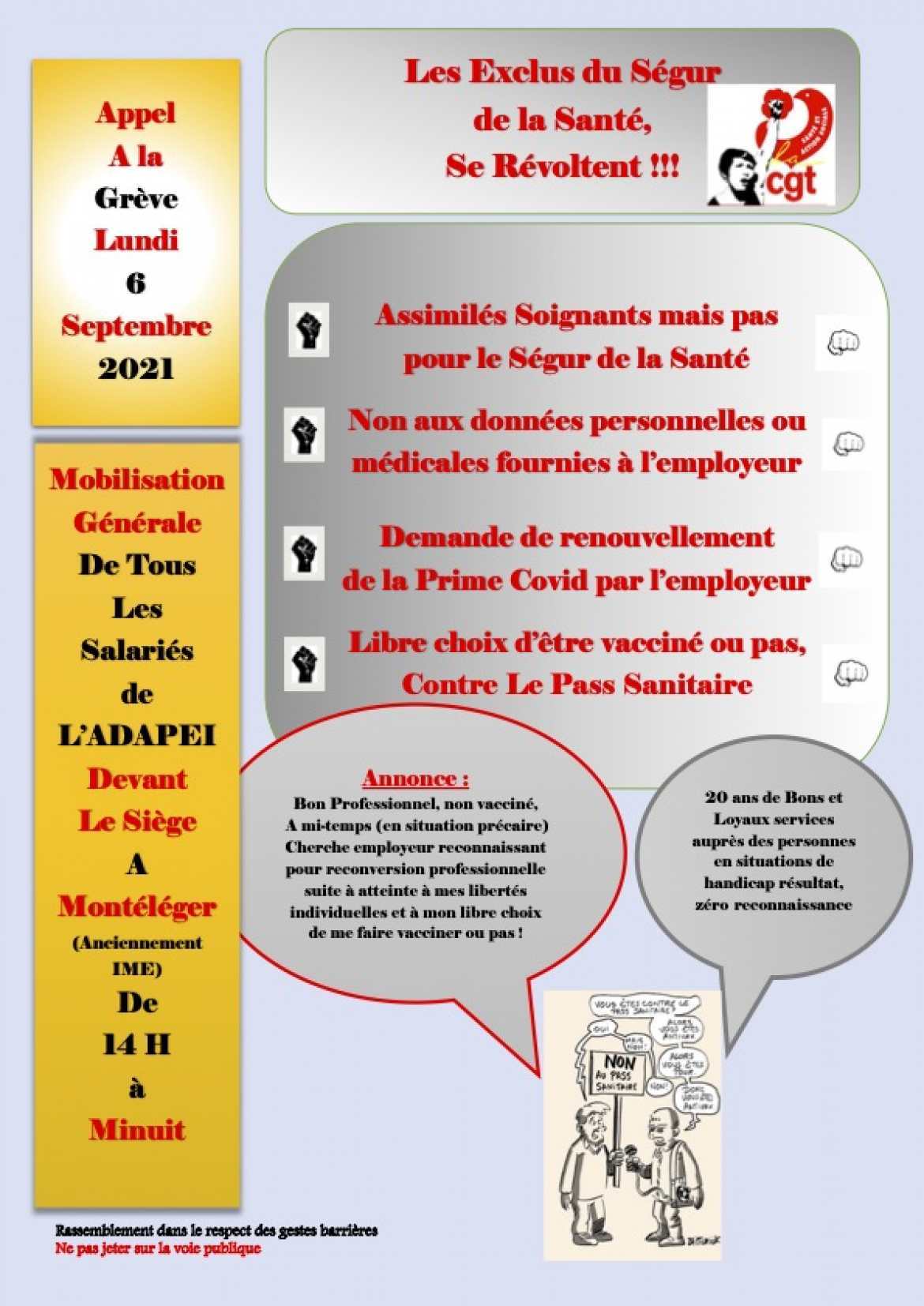 Tract ADAPEI - Les Exclus du Ségur de la Santé se révoltent