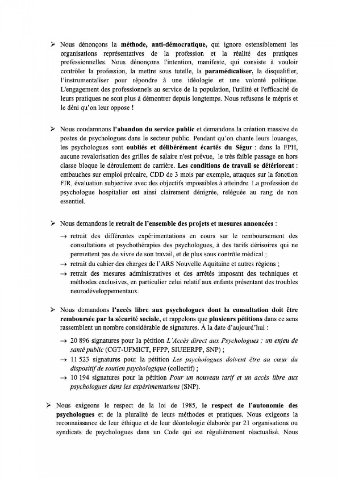 Appel unitaire à Mobilisation des Psychologues - 2