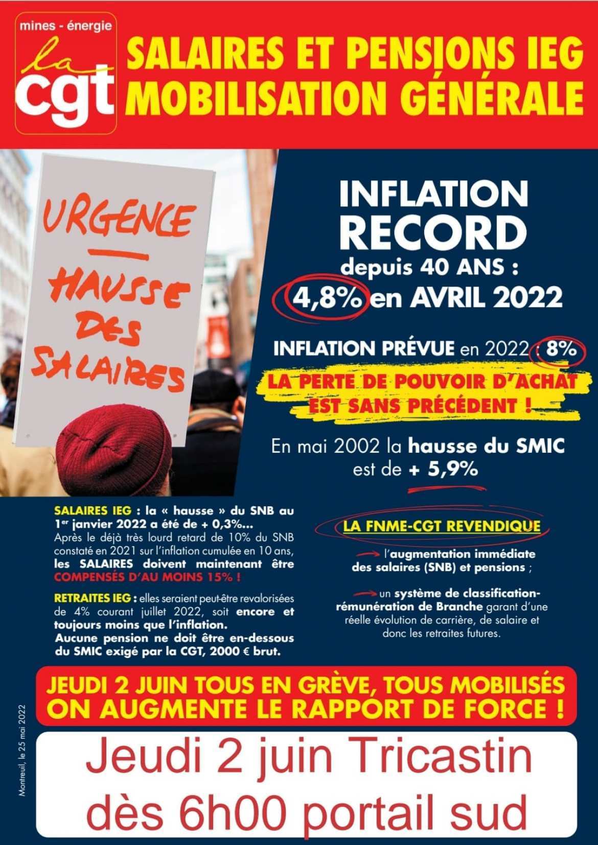 Tricastin : mobilisation générale pour les salaires et pensions IEG