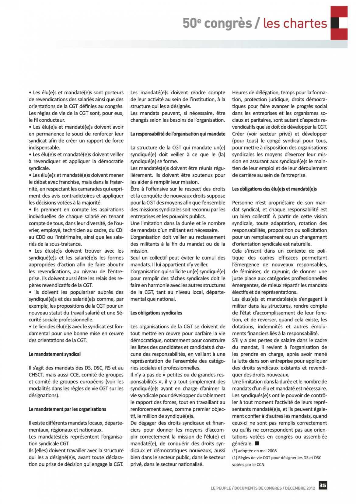 Charte de l'élu.e et mandaté.e CGT - 2