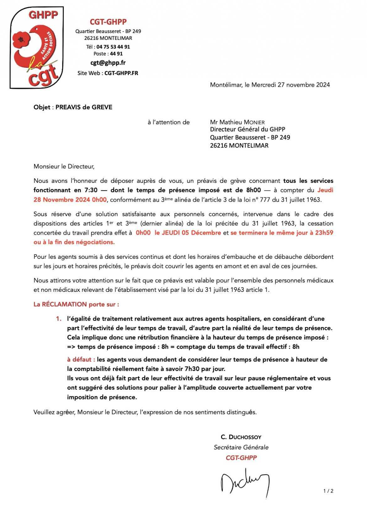 Préavis de grève local du 28.11.24 - Recto