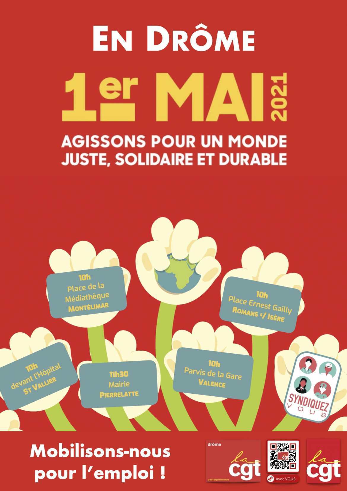 Affiche - Tract - 1er Mai en Drôme
