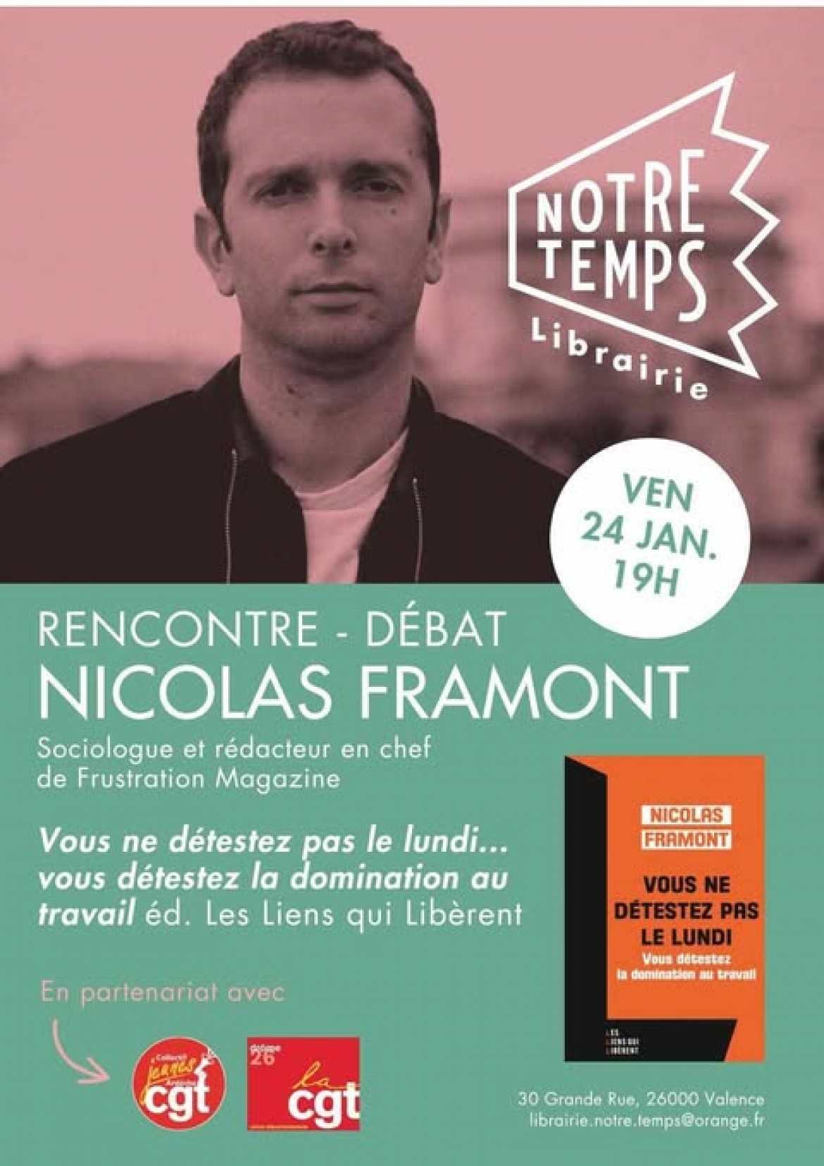 [REPORTÉ à une date non encore déterminée] Rencontre-Débat Nicolas Framont à la librairie 