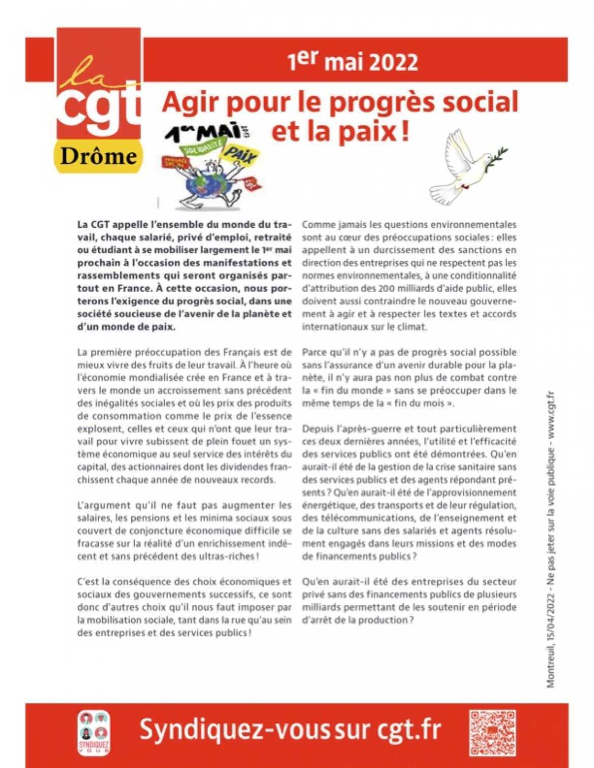 1er Mai 2022 - CGT Drôme