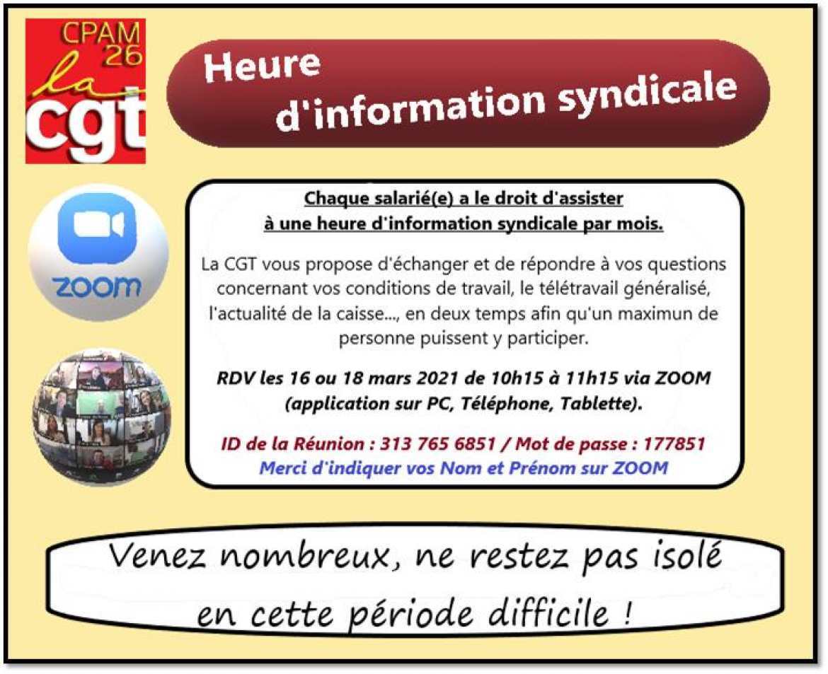 Tract - Heure d'information syndicale CGT CPAM