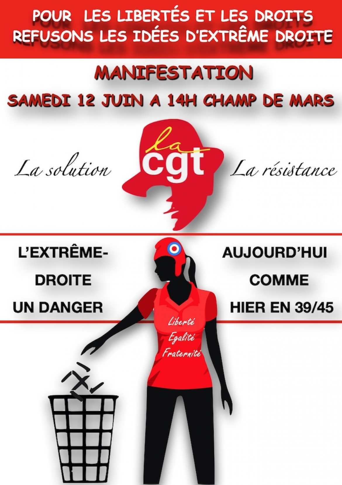 Tract - Appel à manifester pour les libertés et contre les idées d’extrême droite - Valence