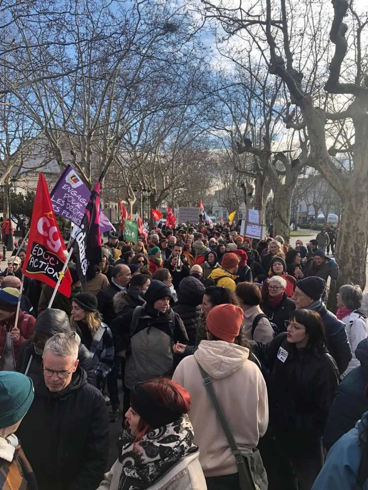 Samedi 1er février, 1200 manifestant-e-s dans les rues de Montélimar pour dire non au RN et ses idées racistes, son imposture sociale...