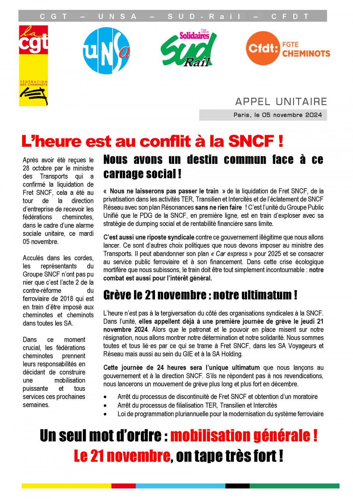 L'heure est au conflit à la SNCF