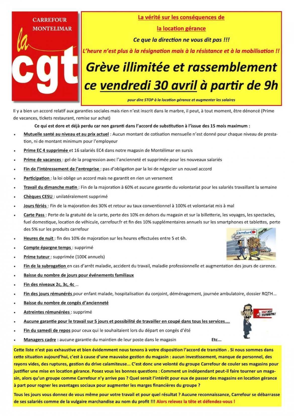 Tract CGT Carrefour Montélimar - Cliquez sur l'image pour télécharger