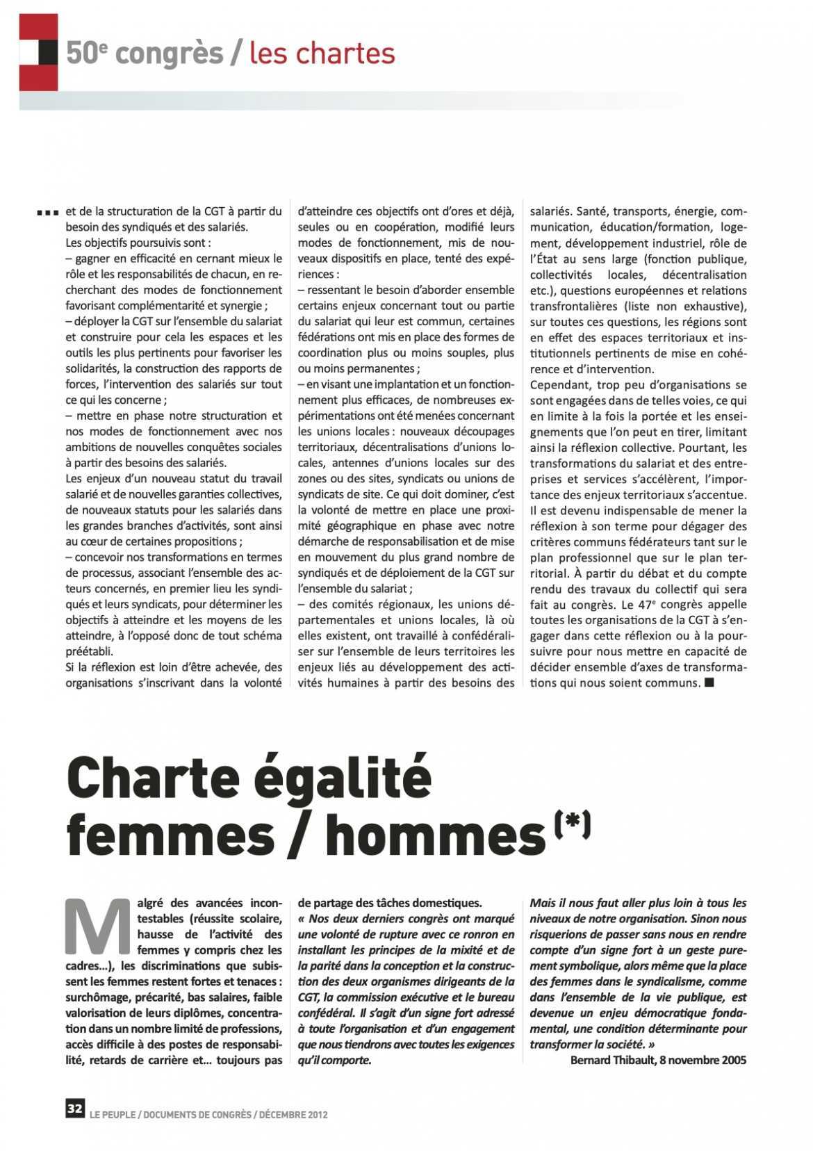 Charte Vie syndicale - Charte égalité femmes / hommes - 1